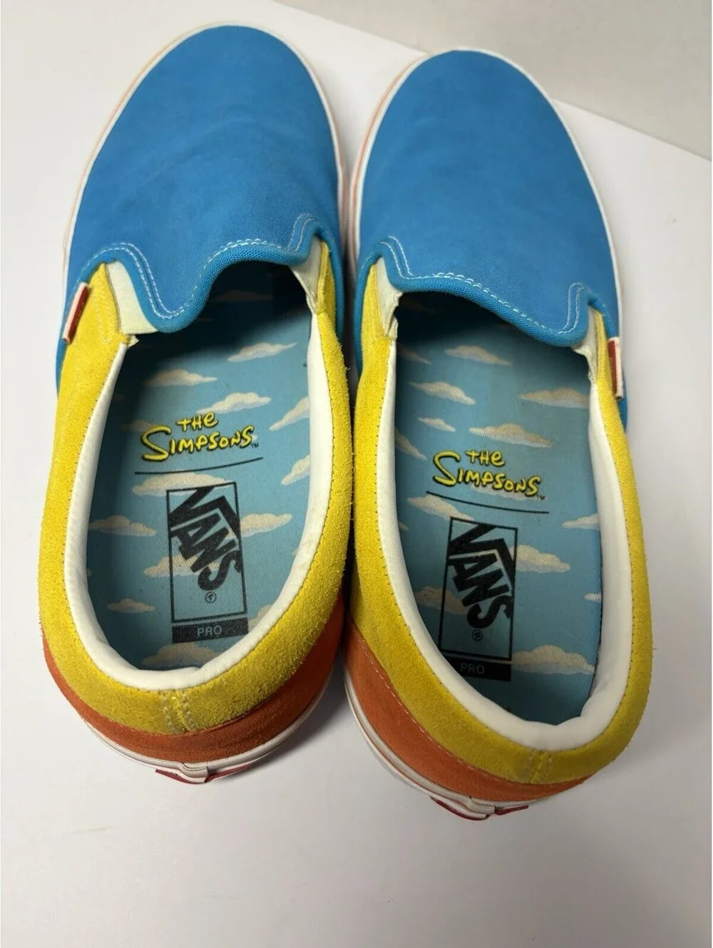 VANS X The Simpsons Blue-Yellow-Orange Bart Slip On Pro Size 13 M EUC